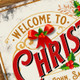 Personalised Christmas Sign Metal Wall Door Decor Traditional Family Festive Accessory Gift
