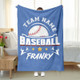 Personalized Baseball Blanket: Custom Name & Team Soft Sherpa Fleece Throw