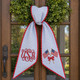 Custom Monogram Patriotic Wreath Sash, USA Flag Bow Ric Rac Wreath Sash Decor, 4th of July