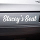 Girlfriends Name Seat Sticker for Car, Name Decal for Dashboard