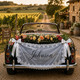 Personalized White Lace Wedding Car Banner, Custom Name and Date Fabric Sign