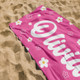 Daisy Custom Beach Towel, Groovy Personalized Pool Towel, Bachelorette Bridesmaid Gifts