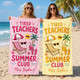 Personalized Teacher Beach Towel, Custom Name Summer Club Towel, End of Year Teacher Gift