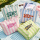 Personalized College Pennant Tote Bag with Name, School Spirit Striped Canvas Tote