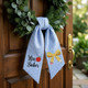 Personalized Teacher Door Wreath Bow, Custom Name Gingham Wreath Sash