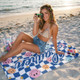Custom Checkered Smiley Beach Towel, Personalized Name Smiley Face Beach Towel