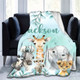 Personalized Animal Fleece Blanket with Custom Name And Letter Design