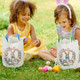 Personalized Wreath Cartoon Rabbit Easter Basket