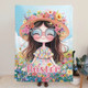Personalized Cartoon Quirky Flower Girl Throw Blanket with Name