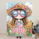 Personalized Cartoon Quirky Flower Girl Throw Blanket with Name