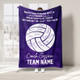 Personalized Volleyball Coach Blanket, Custom Name Soft Cozy Sherpa Fleece Throw Blankets