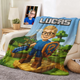 Personalized Cartoon Truck Flannel Throw Blanket
