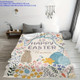 Custom Easter Bunny & Floral Print Flannel Blanket