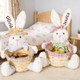 Personalized Easter Bunny Woven Basket, Kids Bunny Easter Baskets