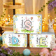 Personalized Floral Bunny Initial Easter Egg Biscuit Tin Box