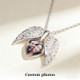 Personalized  Angel Wing Photo Locket Necklace