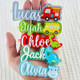 Personalized Acrylic Name Tag: Backpack Keychain
