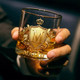 Cheers with Legendary Man - Personalized Golden 3D Badge Personalized Wood Whiskey Dispenser