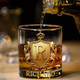 Cheers with Legendary Man - Personalized Golden 3D Badge Personalized Wood Whiskey Dispenser