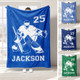 Personalized Hockey Blanket, Custom Name Number Blankets