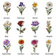 Personalized Faux Stained Glass Birth Flower Pot Acrylic Plaque