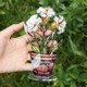 Personalized Faux Stained Glass Birth Flower Pot Acrylic Plaque