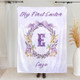 Personalized Easter Watercolor Bunny Bow Wreath Blanket