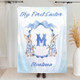 Personalized Easter Watercolor Bunny Bow Wreath Blanket