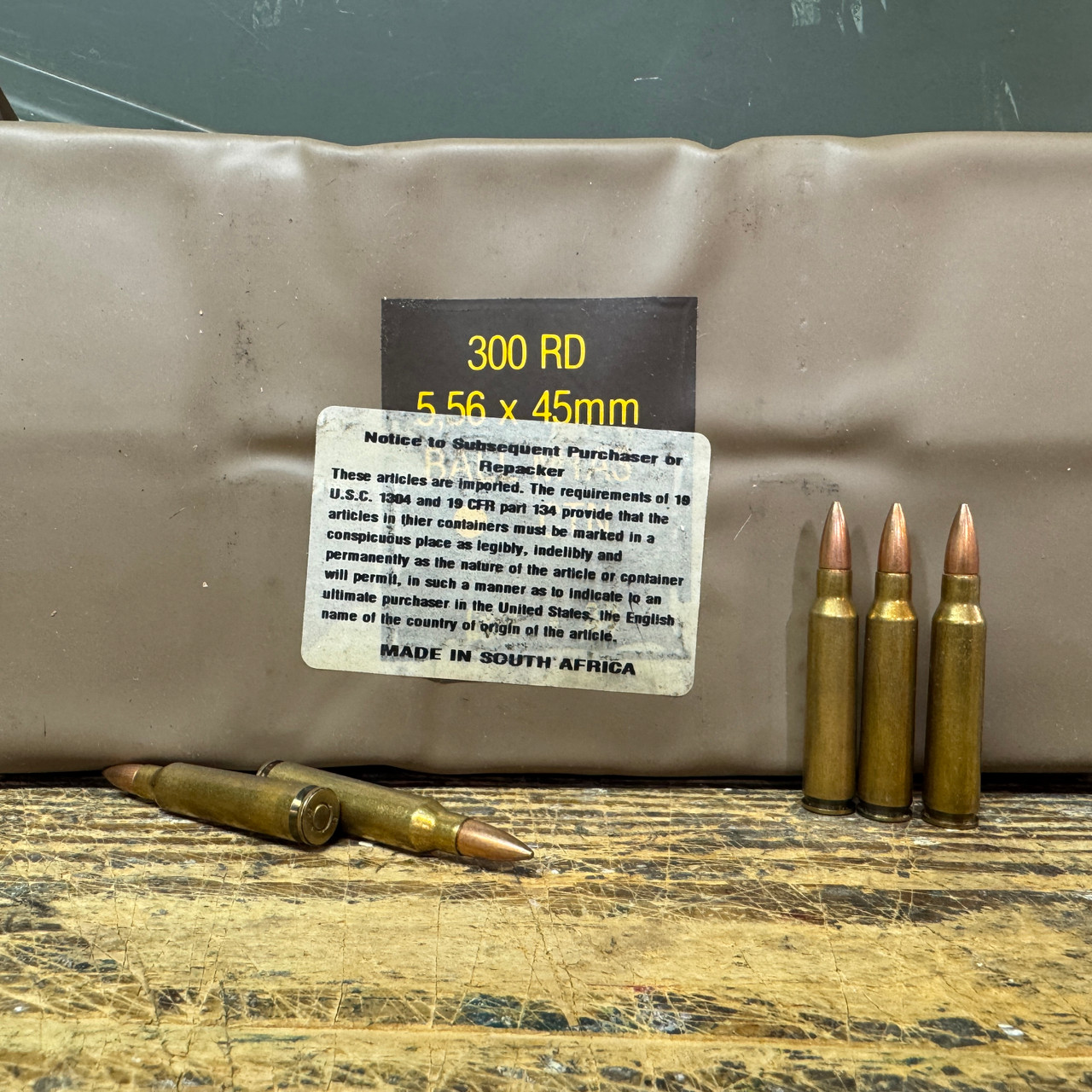 South African Military 5.56 NATO M1A3 55 Gr. FMJ, 300 Rd. Battle