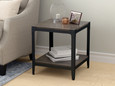 Liam Industrial  Warm Gray End Table with Storage - Lifestyle