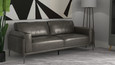 City Noir Midnight Black Leather Sofa - Lifestyle Angle