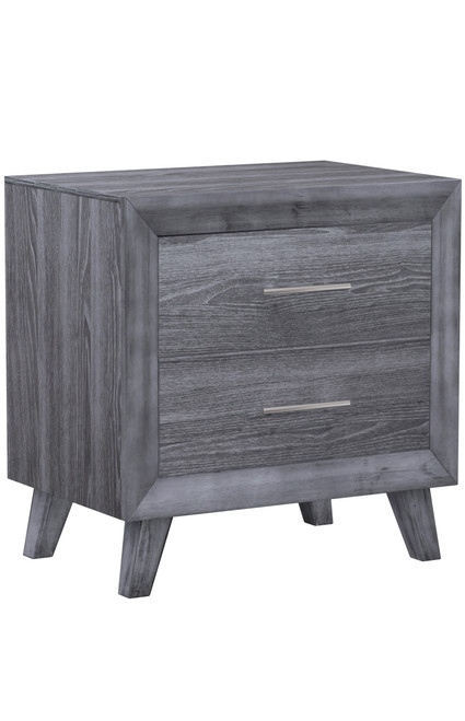 Nigel Warm Gray 2-Drawer Nightstand - Angle Silo