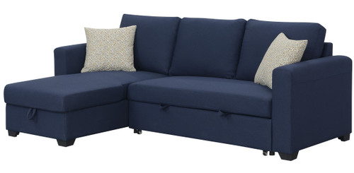Paradiso Navy Nights Pull Out Sleeper Sectional - Angle Silo