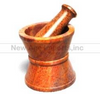 Mortar & Pestle Carved Stone 3"x3" Pharmacy Style