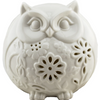 Candle Holder Tea Light Owl Translucent White Porcelain