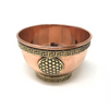Bowl Copper with Brass Trim for Offerings Flower of Life 3"