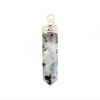 Pendant with Silver Cap Rainbow Moonstone Faceted Point