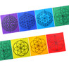 Prayer Flag Chakras Flower of Life Cotton 72.75" L