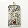 Tarot Hierophant SS Pendant Large w/ Gemstone Inset