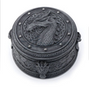 Box Celtic Dragon Round Crest Grey