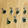 Moldavite Faceted Sterling Silver Pendant .75" - 1" w/ Cord