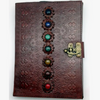 Journal Leather 7x10 Chakra Design w/ True Gemstones