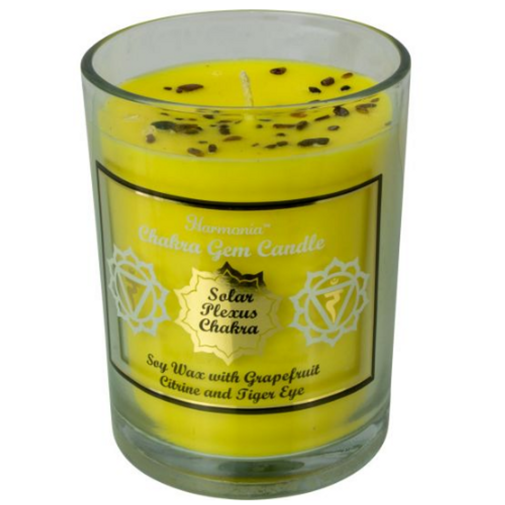 Candle Chakra Jar w/ Gemstones by Harmonia - Select