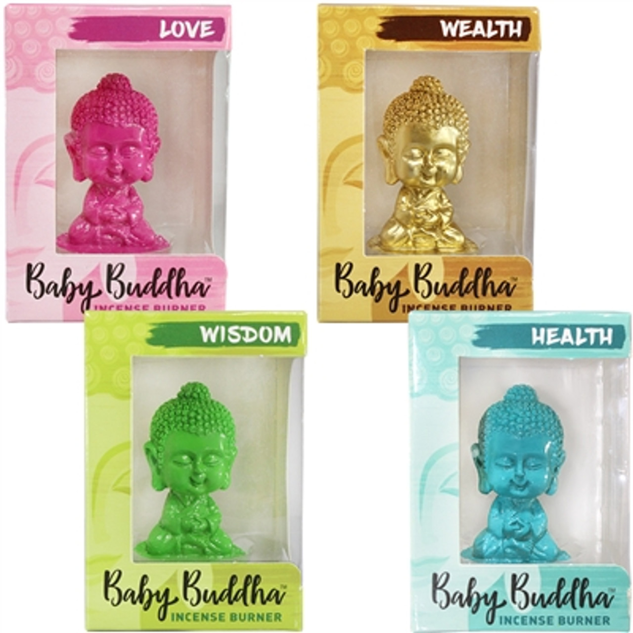 Incense Burner Resin Baby Buddha 2.5" Stick  Holder