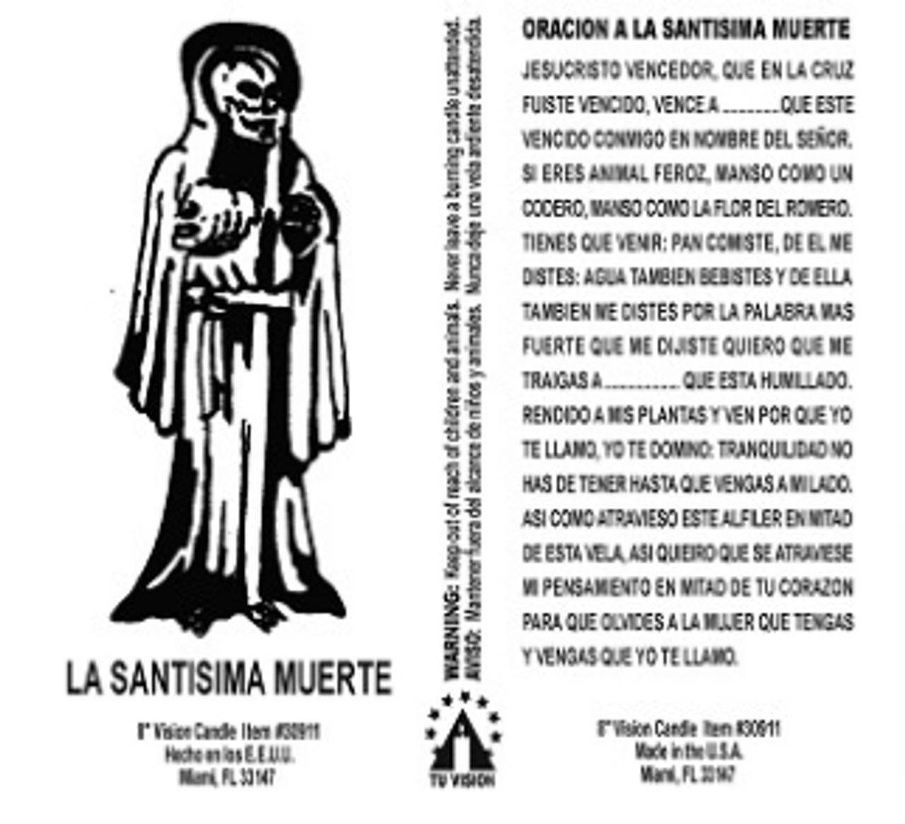 7 Day Candle Santa Muerte Holy Death 7 Colors