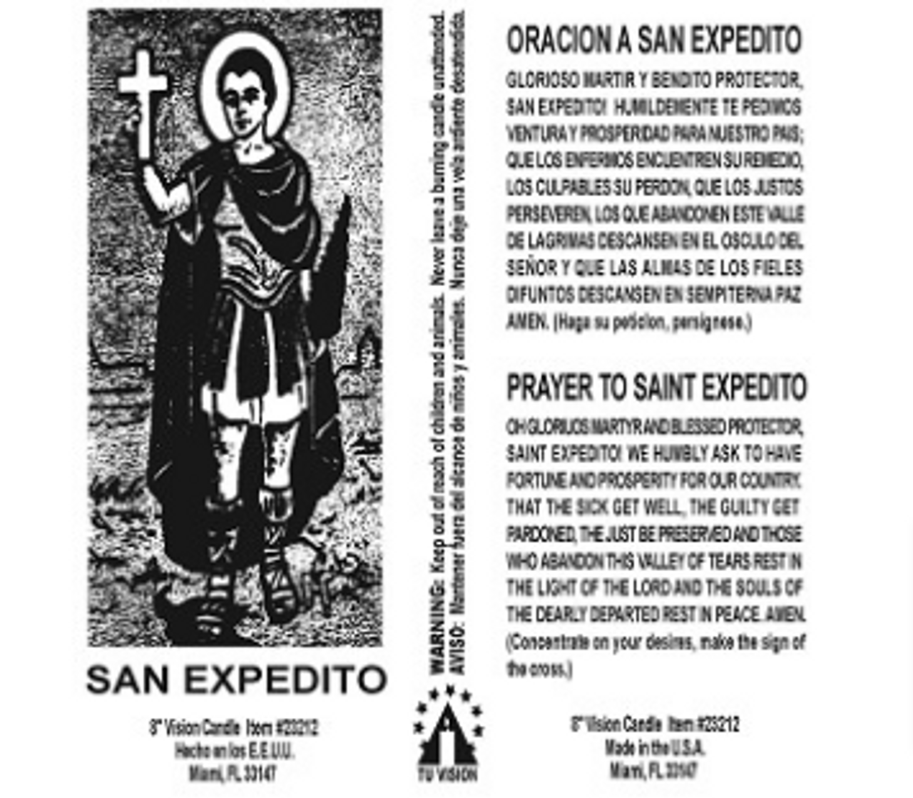 7 Day Candle St Expedito Yellow