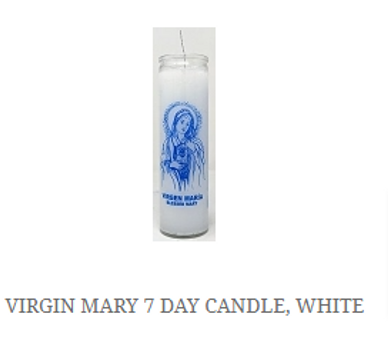 7 Day Candle Virgin Mary White