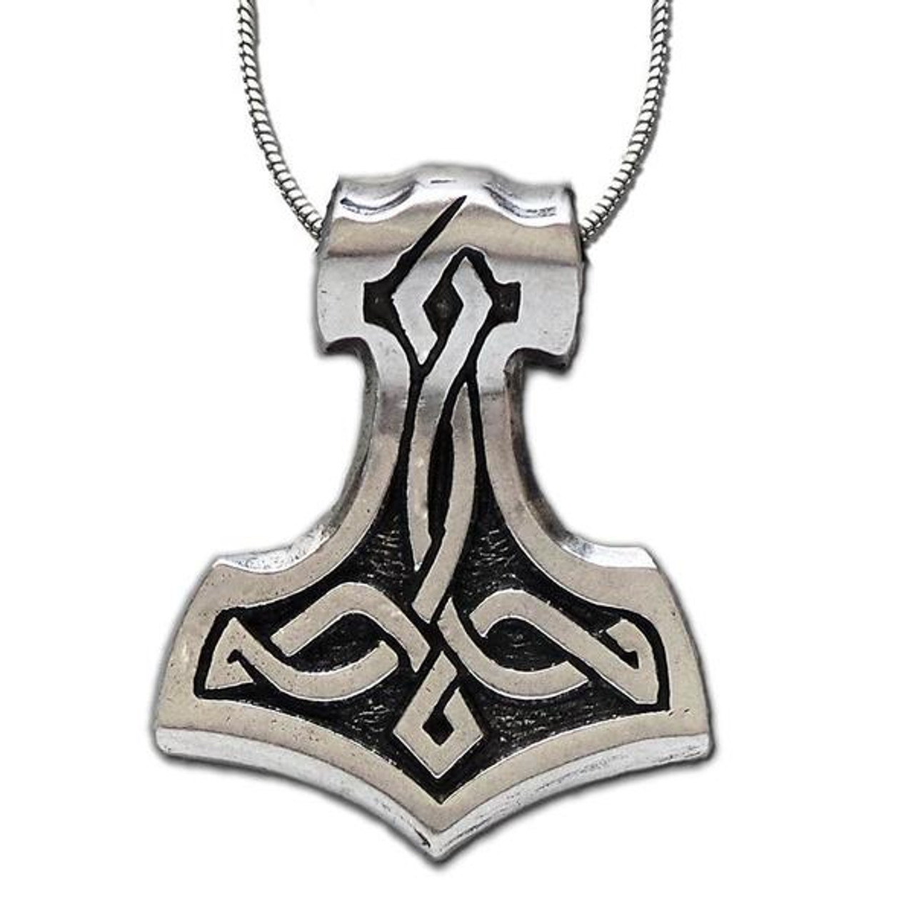 Thor's Hammer pewter pendant on 21" chain