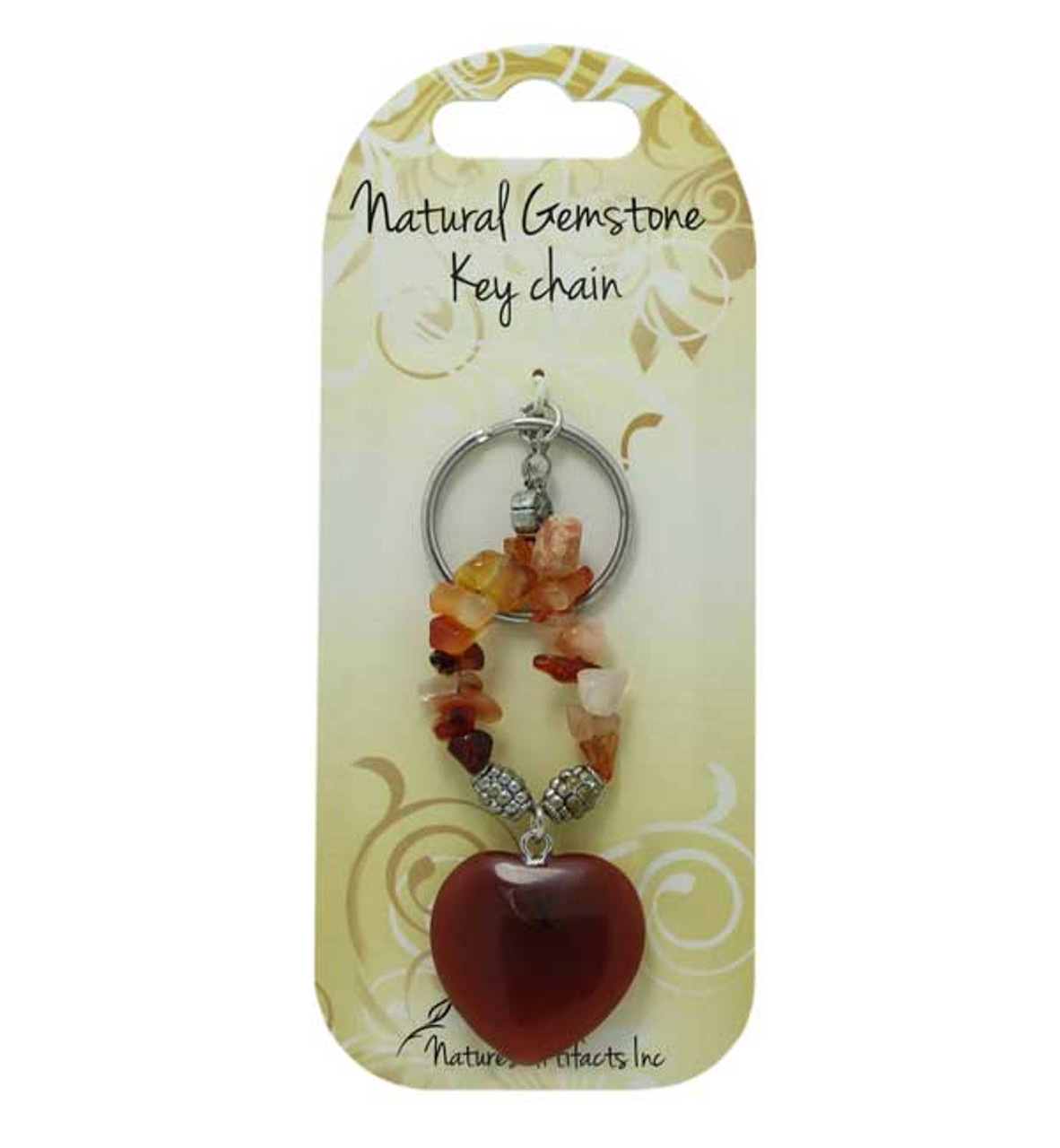 Keychain Gemstone Heart with chips