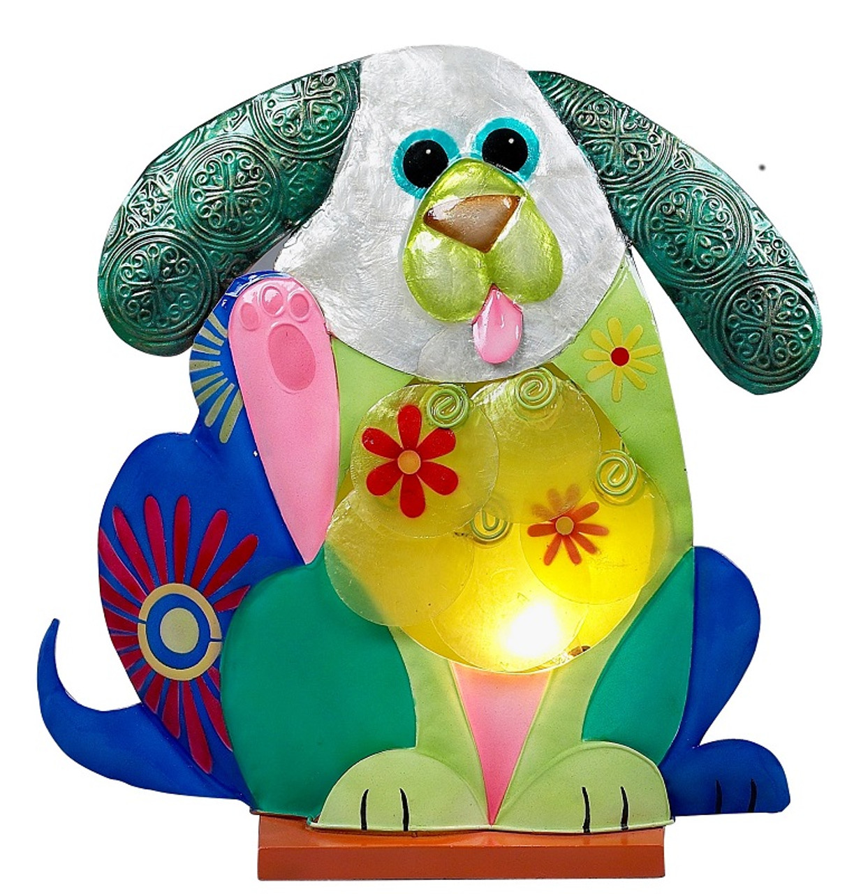 Goofy Dog Capiz Shell Table Lamp